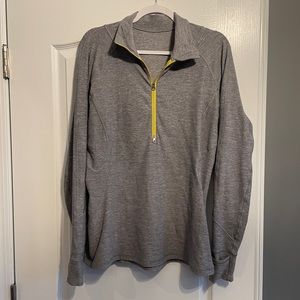 Lululemon gray 1/4 zip soft with cute detail sz 12